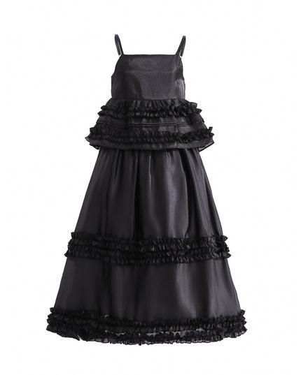 kids atelier tulleen Black Calista Ruffle Skirt Set