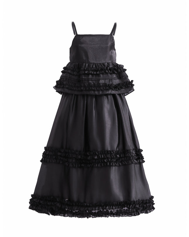 kids atelier tulleen Black Calista Ruffle Skirt Set
