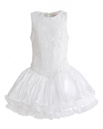 kids atelier tulleen White Soraya Floral Tulle Dress
