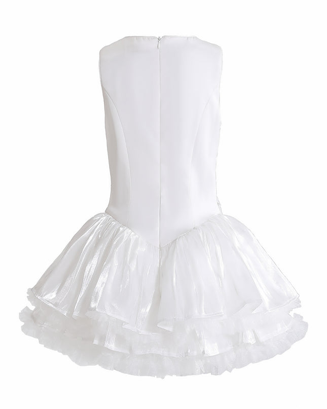 kids atelier tulleen White Soraya Floral Tulle Dress
