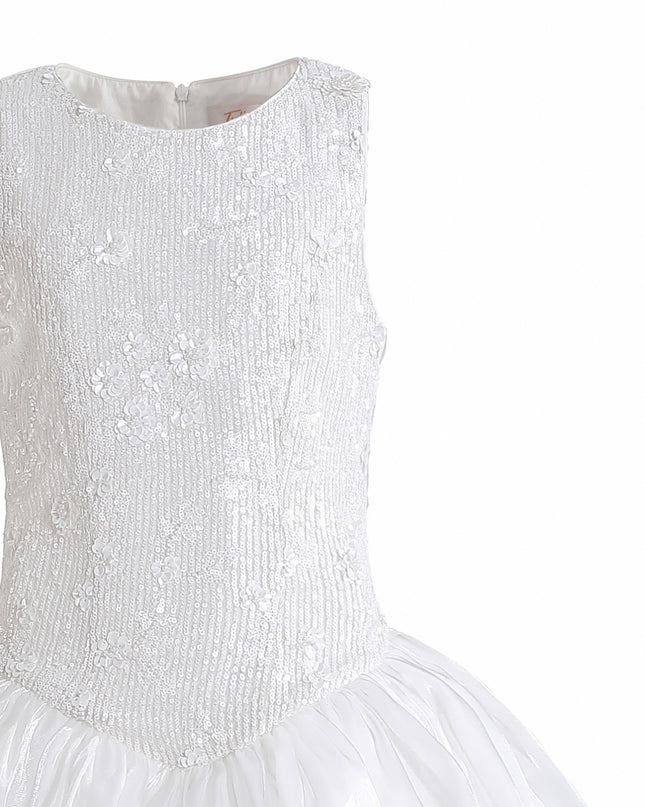kids atelier tulleen White Soraya Floral Tulle Dress