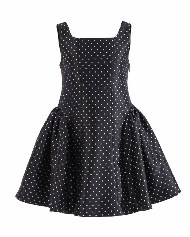 kids atelier tulleen Black Vivienne Polka Dot Dress