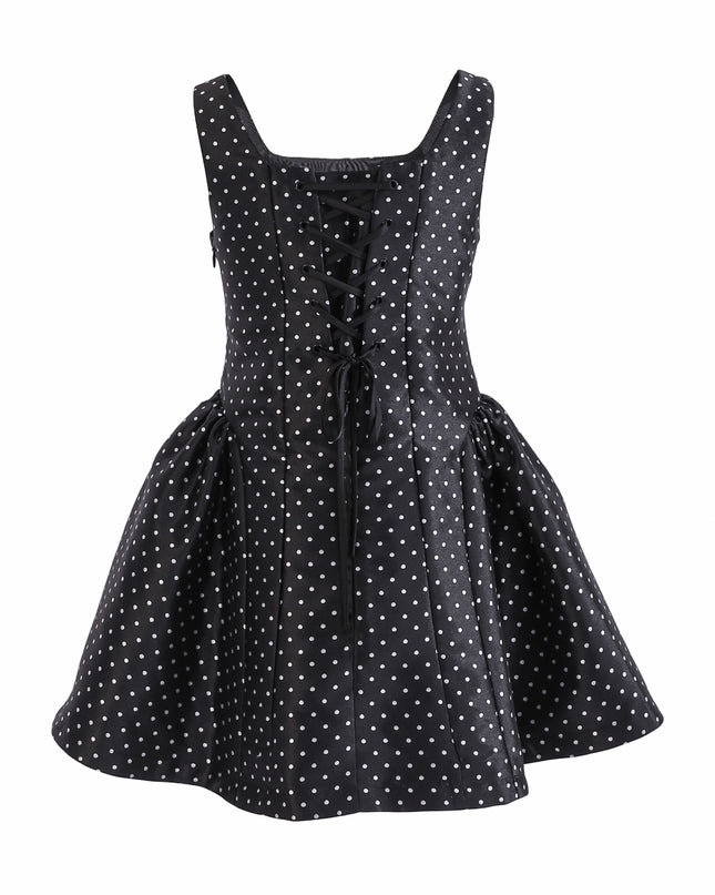kids atelier tulleen Black Vivienne Polka Dot Dress