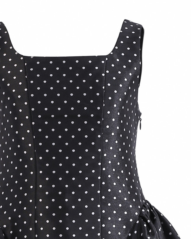 kids atelier tulleen Black Vivienne Polka Dot Dress