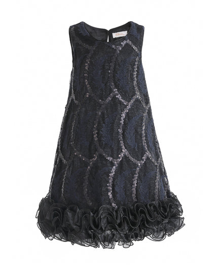 kids atelier tulleen Black Fiora Ruffle Sequin Dress