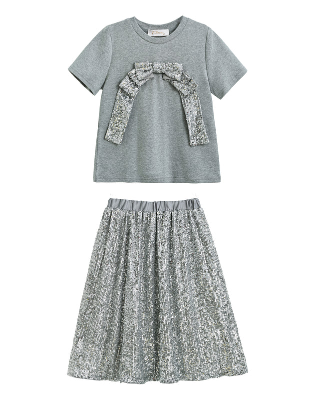 kidsatelier-tulleen-Silver-Sequin-Bow-T-shirt-Skirt-Set