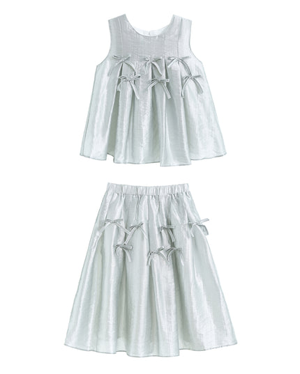 kidsatelier-tulleen-Metallic-Ruffle-Bow-Sleeveless-Top-Skirt-Set