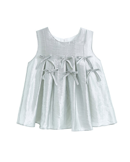 kidsatelier-tulleen-Metallic-Ruffle-Bow-Sleeveless-Top-Skirt-Set