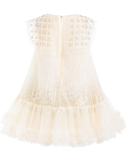 kids atelier tulleen Beige Renoria Lace Sparkle Dress