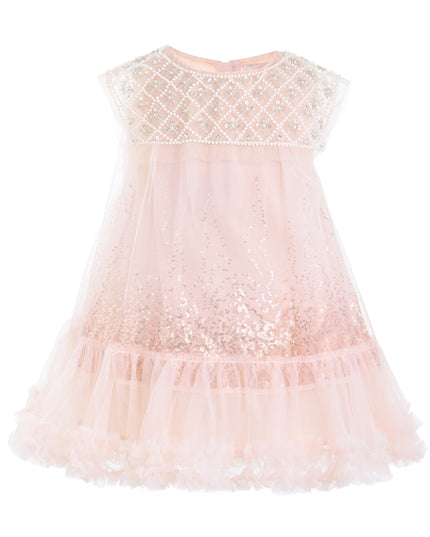 kids atelier tulleen Pink Renoria Lace Sparkle Dress