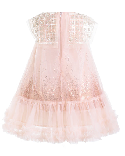kids atelier tulleen Pink Renoria Lace Sparkle Dress
