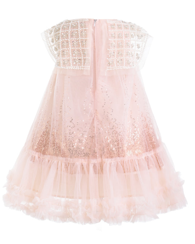kids atelier tulleen Pink Renoria Lace Sparkle Dress