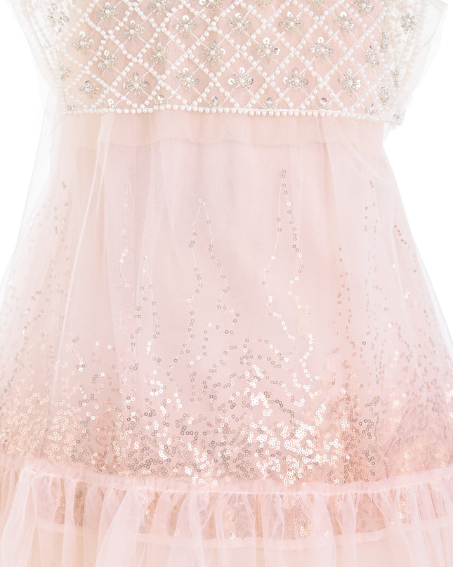 kids atelier tulleen Pink Renoria Lace Sparkle Dress