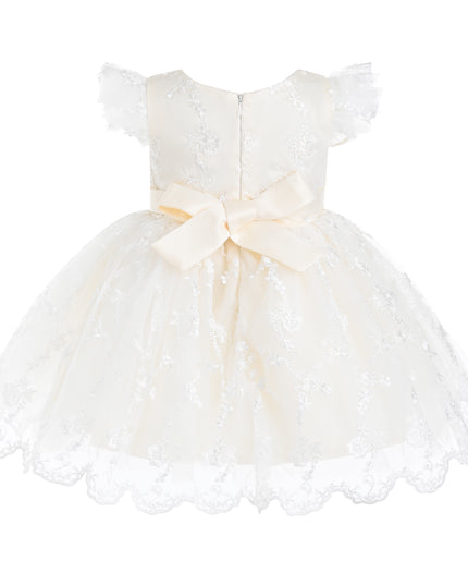 kids atelier tulleen Ivory Anavelle Lace Pearl Dress