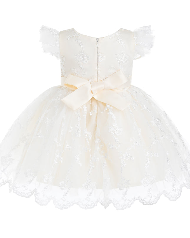 kids atelier tulleen Ivory Anavelle Lace Pearl Dress
