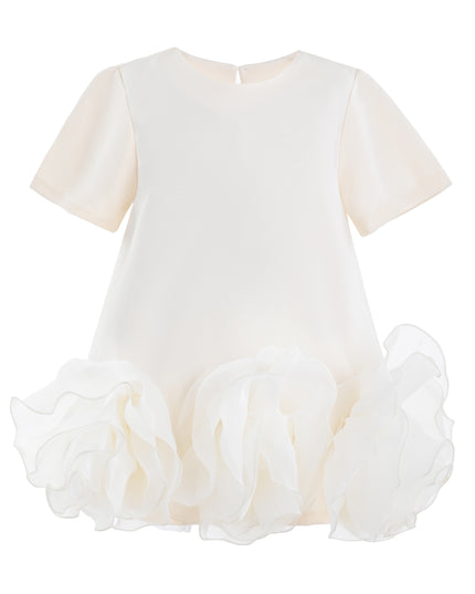 kids atelier tulleen Beige Verina Ruffled Hem A-Line Dress