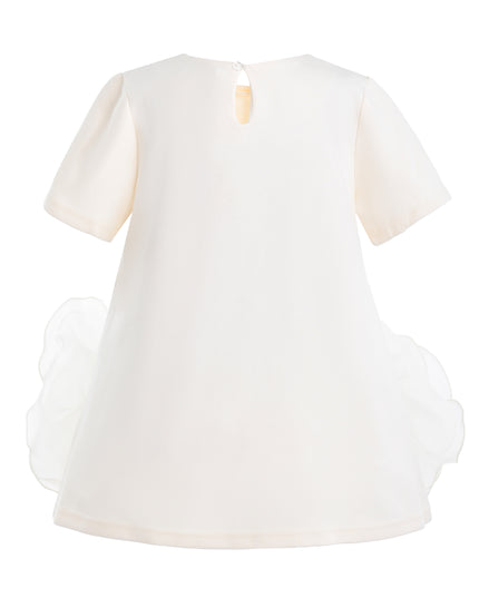 kids atelier tulleen Beige Verina Ruffled Hem A-Line Dress