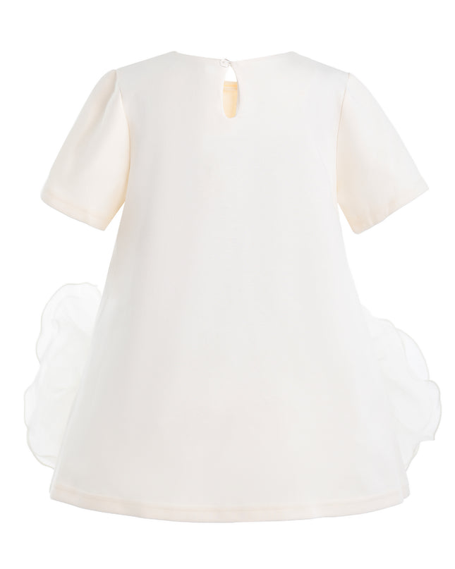 kids atelier tulleen Beige Verina Ruffled Hem A-Line Dress