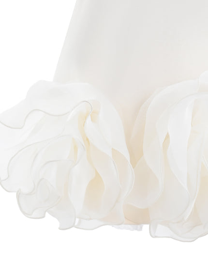 kids atelier tulleen Beige Verina Ruffled Hem A-Line Dress