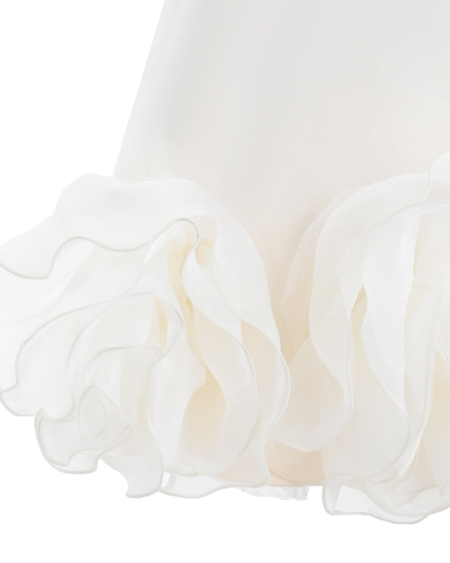 kids atelier tulleen Beige Verina Ruffled Hem A-Line Dress