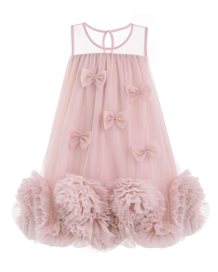 kids atelier tulleen Pink Mirielle Ribbon Bow Dress