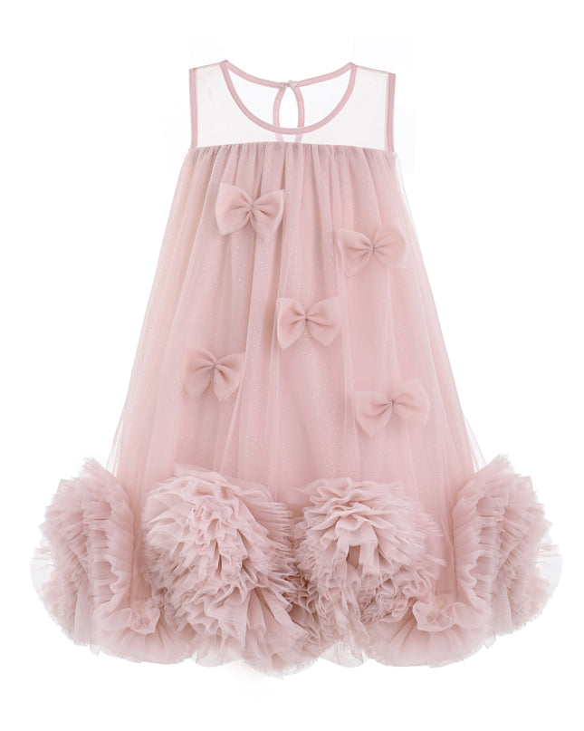 kids atelier tulleen Pink Mirielle Ribbon Bow Dress