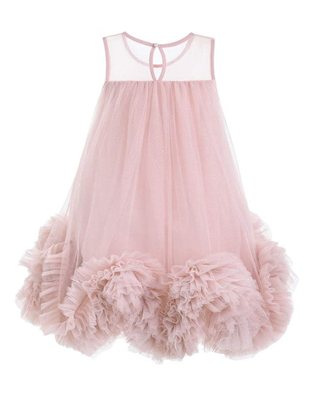kids atelier tulleen Pink Mirielle Ribbon Bow Dress