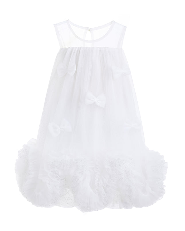 kids atelier tulleen White Mirielle Ribbon Bow Dress