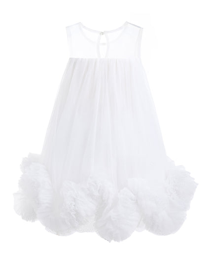kids atelier tulleen White Mirielle Ribbon Bow Dress