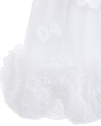 kids atelier tulleen White Mirielle Ribbon Bow Dress