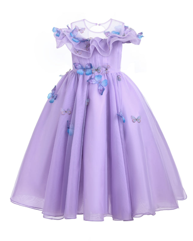 kids atelier tulleen Lavender Zelia Butterfly Gown