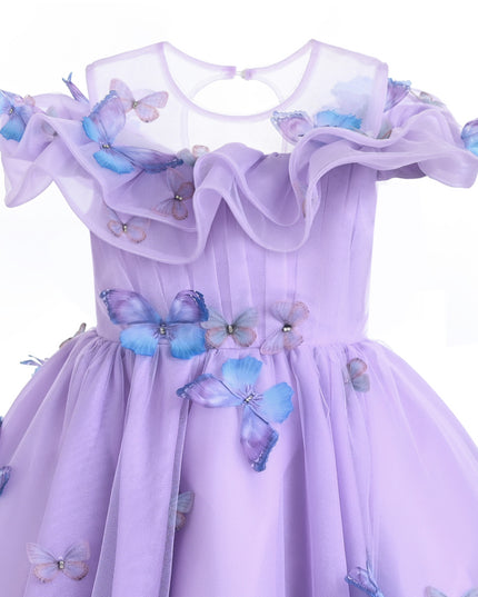 kids atelier tulleen Lavender Zelia Butterfly Gown