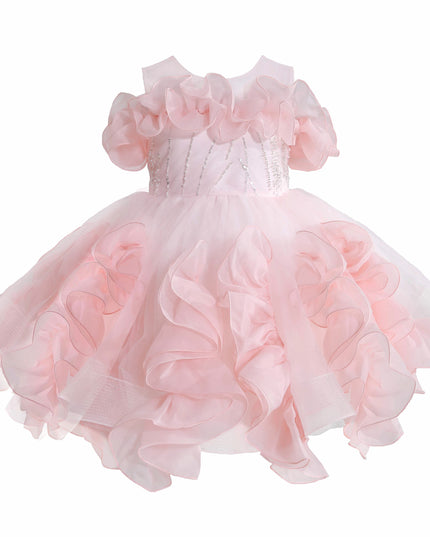 kids atelier tulleen Pink Zaria Ruffled Party Dress
