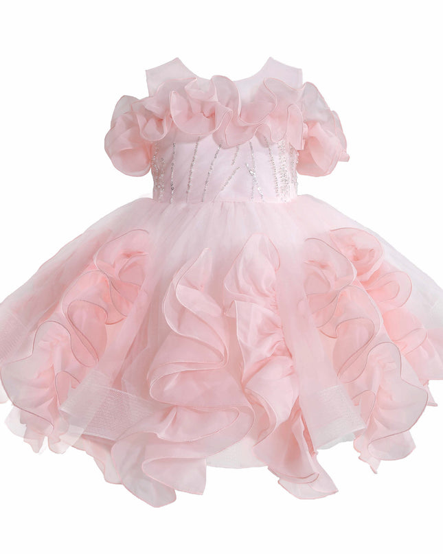 kids atelier tulleen Pink Zaria Ruffled Party Dress