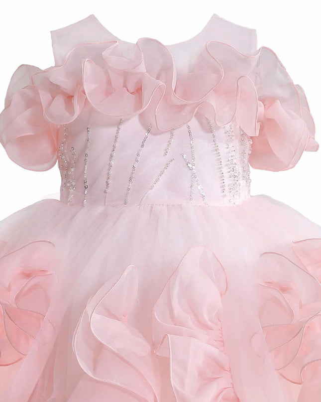 kids atelier tulleen Pink Zaria Ruffled Party Dress