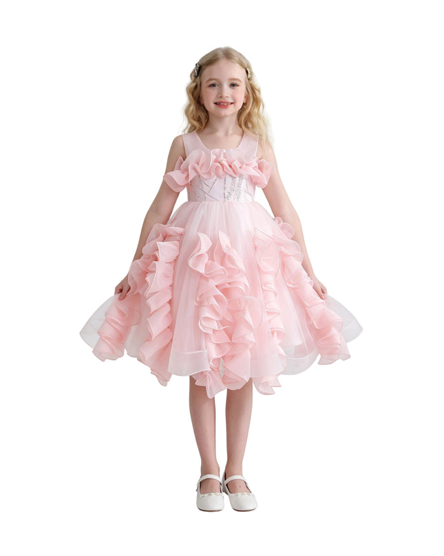 kids atelier tulleen Pink Avalora Ruffled Formal Dress