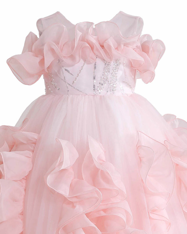 kids atelier tulleen Pink Avalora Ruffled Formal Dress