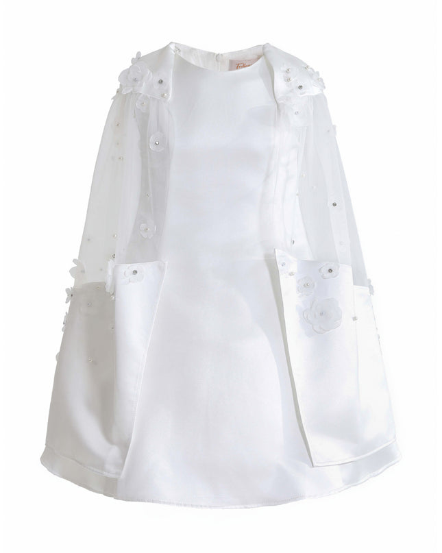 kids atelier tulleen White HoneyBelle Floral Overlay Dress