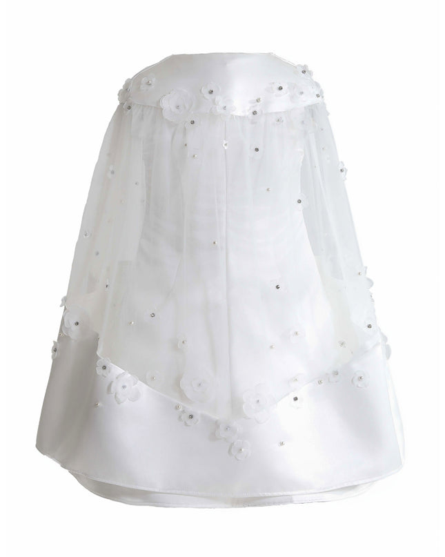 kids atelier tulleen White HoneyBelle Floral Overlay Dress
