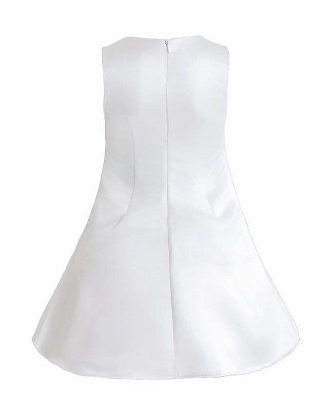 kids atelier tulleen White HoneyBelle Floral Overlay Dress