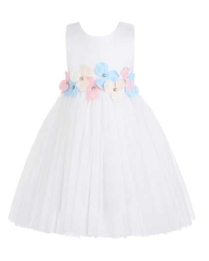 kids atelier tulleen White Elarisse Floral Waist Dress