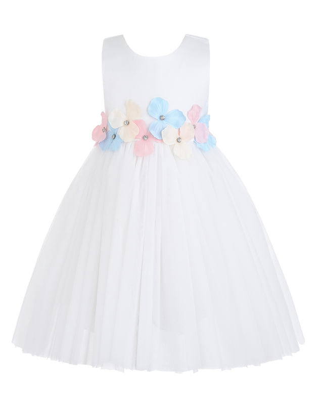 kids atelier tulleen White Elarisse Floral Waist Dress