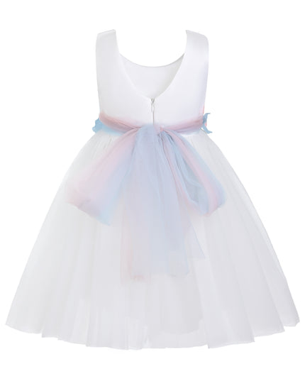 kids atelier tulleen White Elarisse Floral Waist Dress