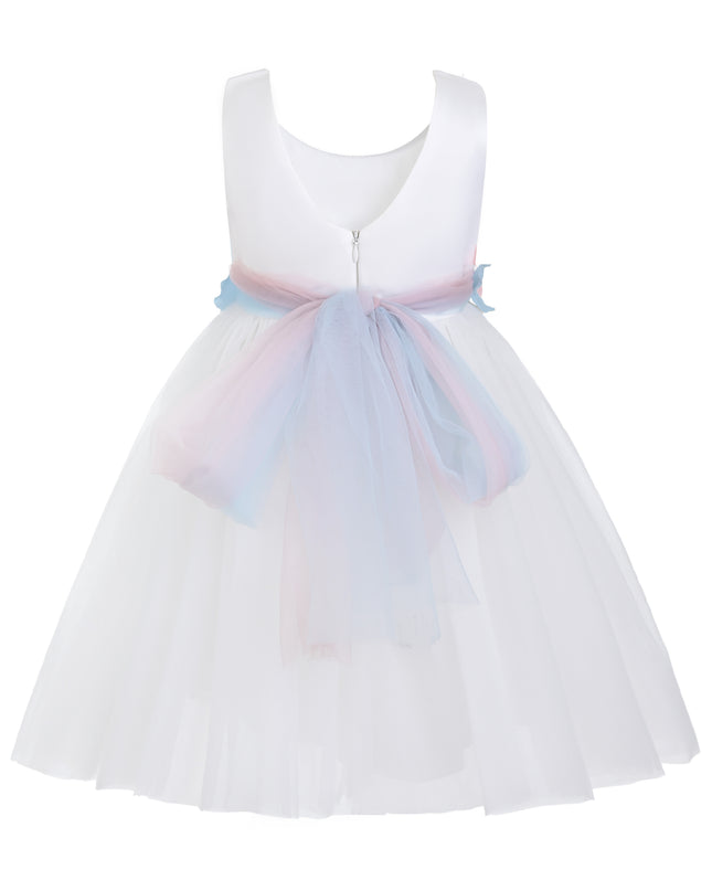 kids atelier tulleen White Elarisse Floral Waist Dress