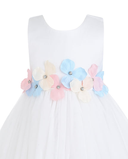 kids atelier tulleen White Elarisse Floral Waist Dress