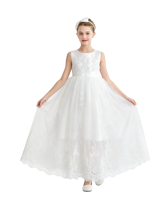 kids atelier tulleen White Avalora Lace Tulle Dress