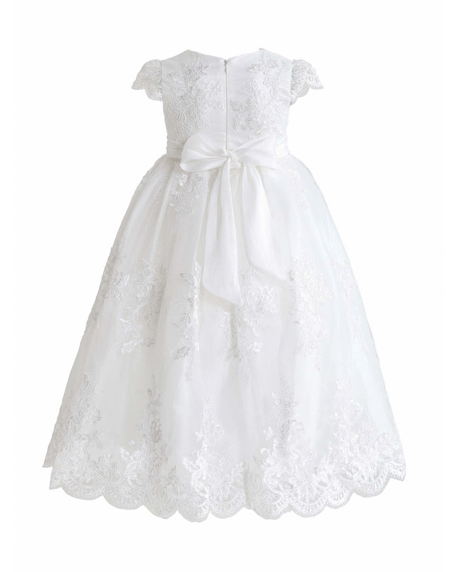 kids atelier tulleen White Valina Lace Communion Dress