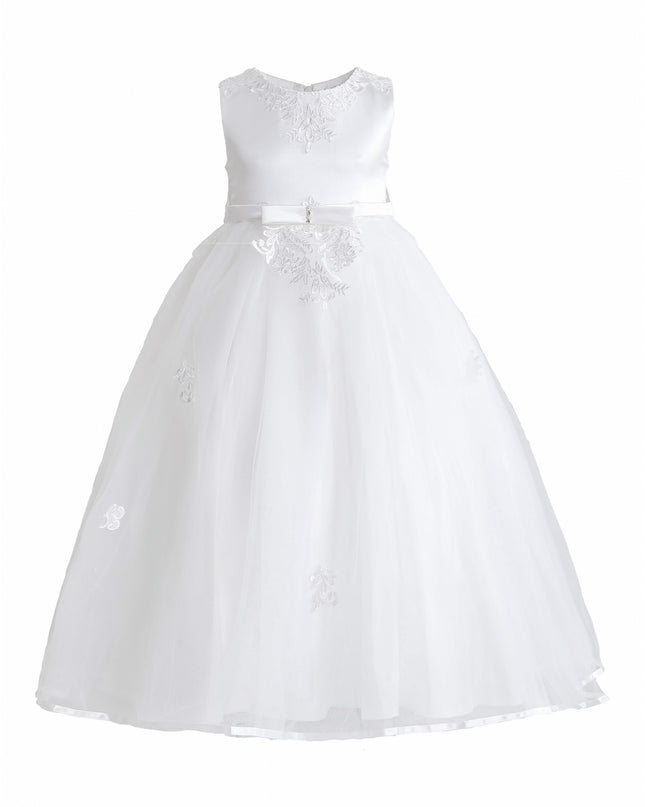 kids atelier tulleen White Azalina Satin Tulle Dress
