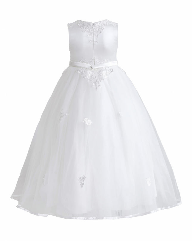 kids atelier tulleen White Azalina Satin Tulle Dress