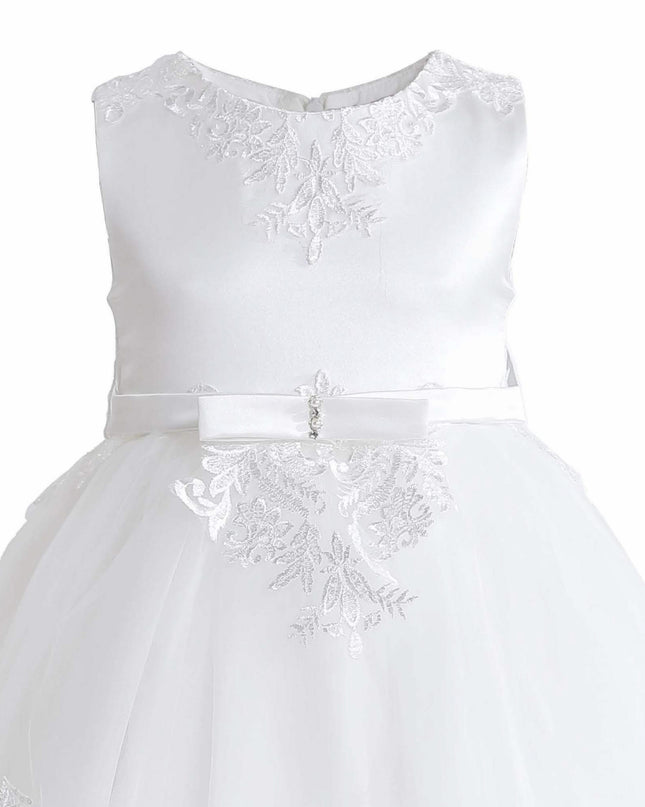 kids atelier tulleen White Azalina Satin Tulle Dress